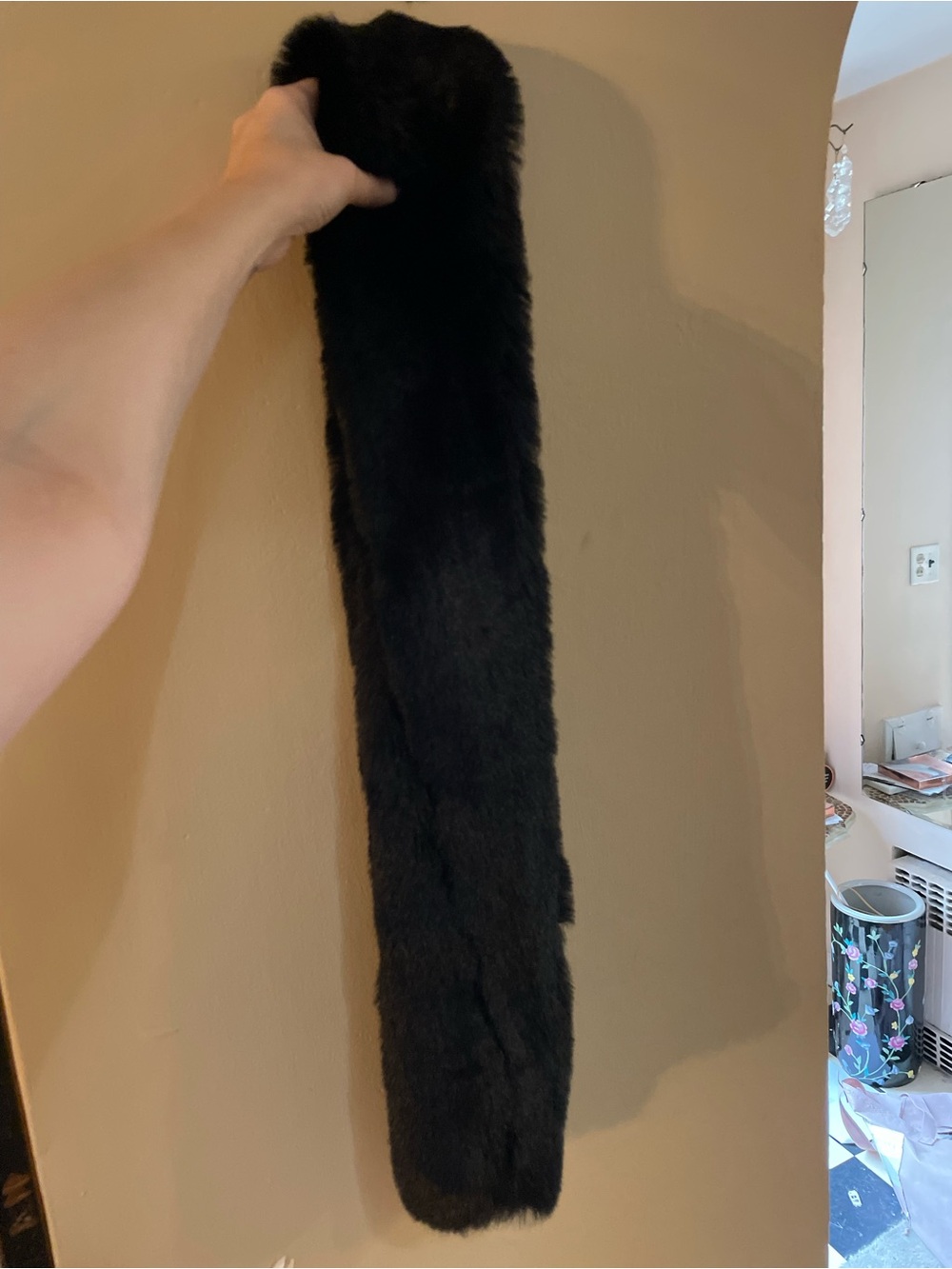 Black Faux Fur winter Scarf